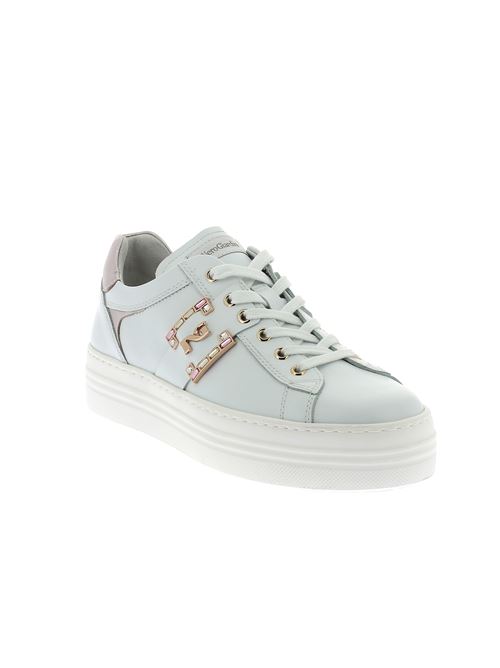 sneakers da donna in pelle bianca NERO GIARDINI | E409967D707